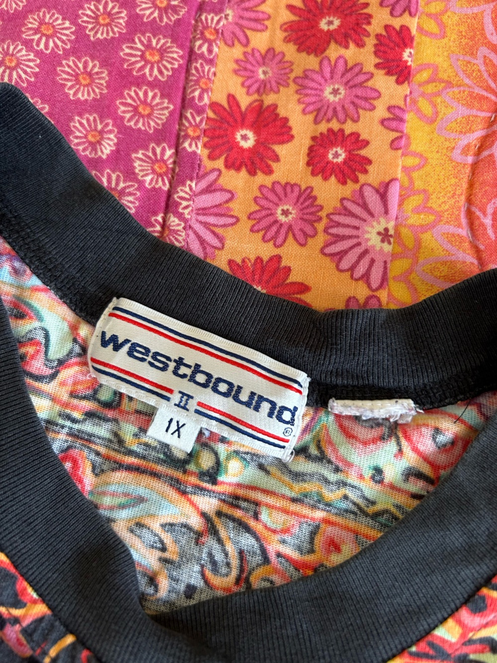 Vintage Westbound Pink and Orange Floral Paisley Top. Size 1X. Super 80s! - Picture 8 of 8